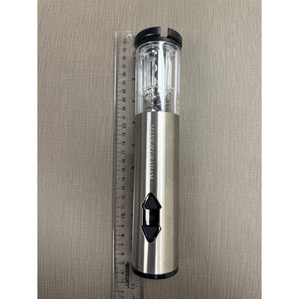 Mark & Graham Electric Wine Opener Stainless Steel Cordless Corkscrew Silver
